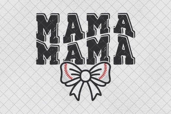 Baseball Mama PNG Coquette Bow Retro Mom Graphics and T-Shirt Designs