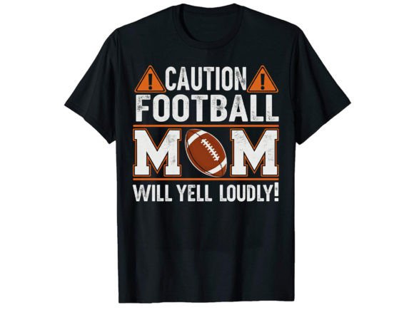 Caution Football Mom T-Shirt Design Graphics Review