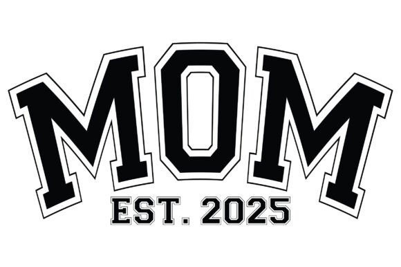 Mom Est.2025 Retro Varsity SVG Graphics and Illustrations Review