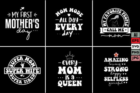 Mother s Bundle T Shirt Design Mom Mum Graphics