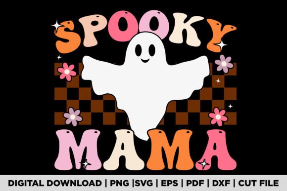 Spooky Mama Halloween Mom Ghost Costume Graphics and T-Shirt Designs